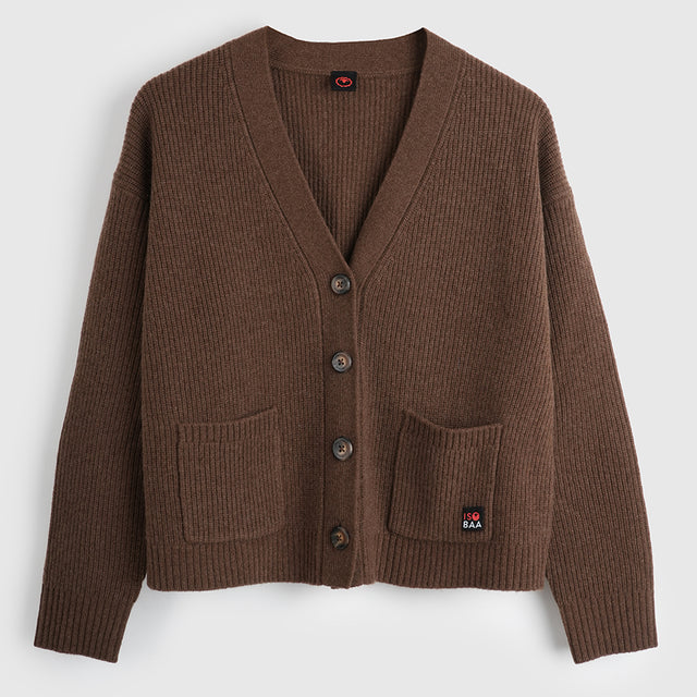 Damen Herdwick Merino Cardigan (Brown)