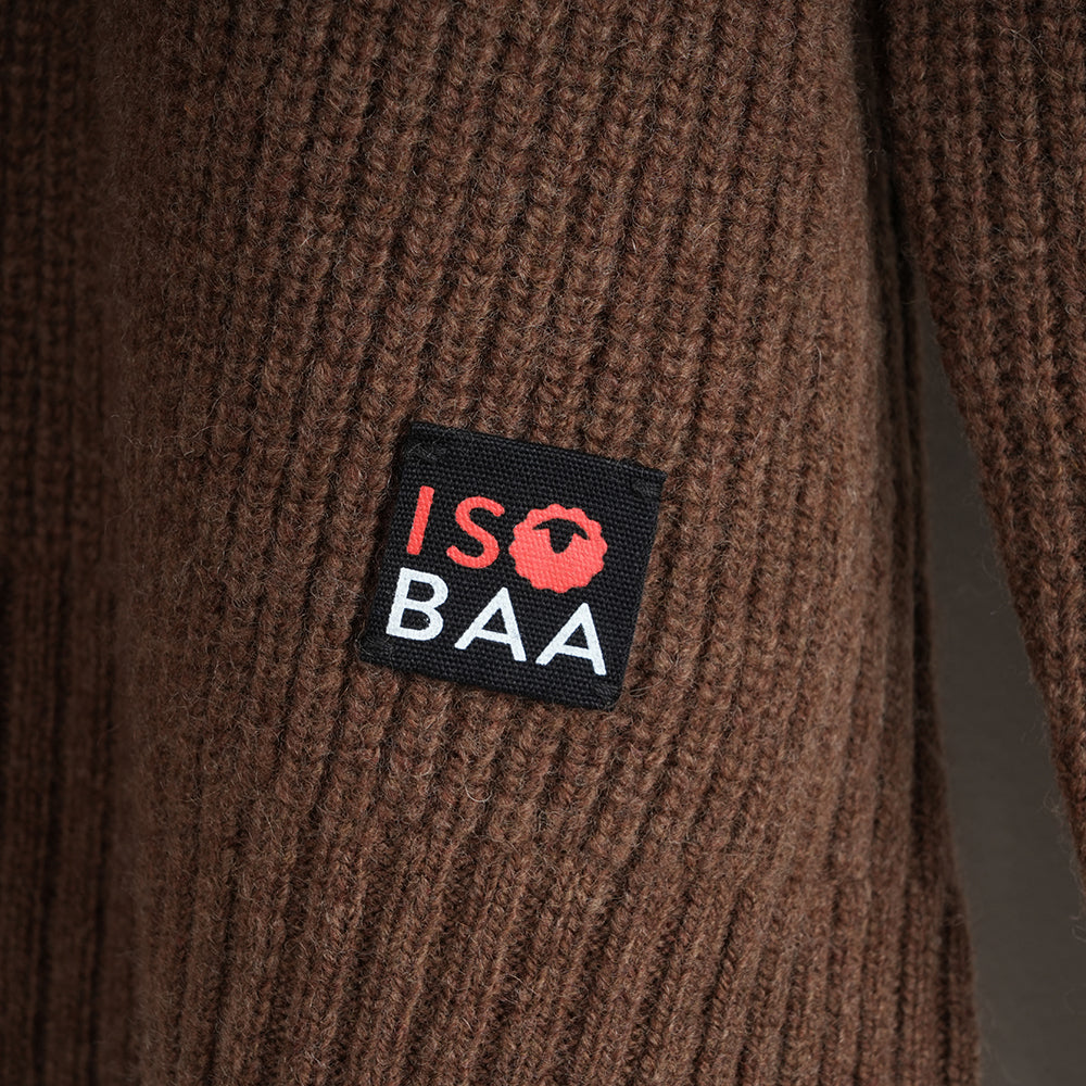 Womens Herdwick Merino Funnel Neck Sweater (Brown)