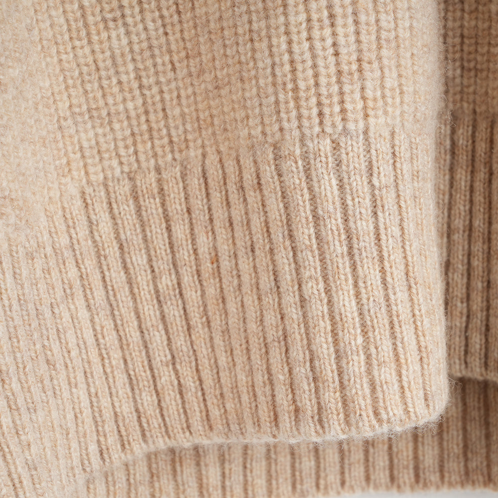 Womens Herdwick Merino Funnel Neck Sweater (Oatmeal)
