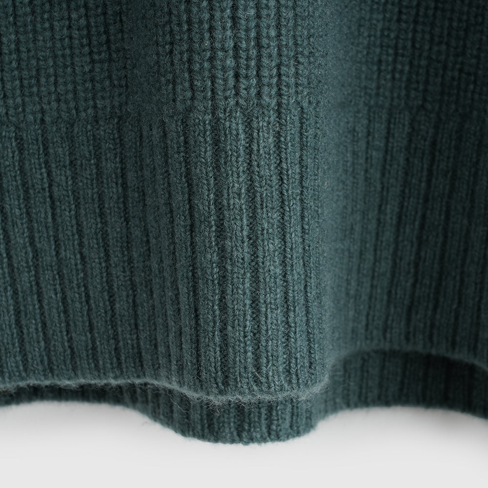 Femme Pull col montant en mérinos Herdwick (Sea Green)
