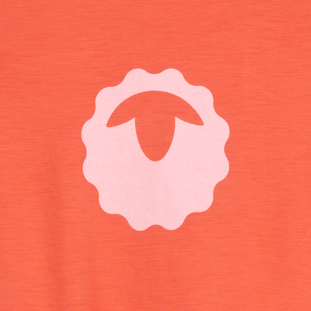 Womens Merino 150 Emblem Tee (Coral/Pink)