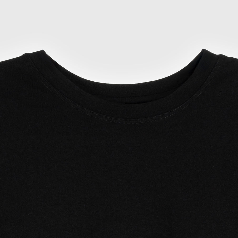 Womens Merino 150 Short Sleeve Relaxed Crew (Black)