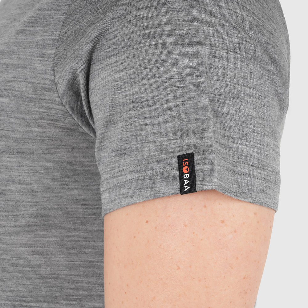 Womens Merino 150 Sketched Sunset Tee (Charcoal/Navy)