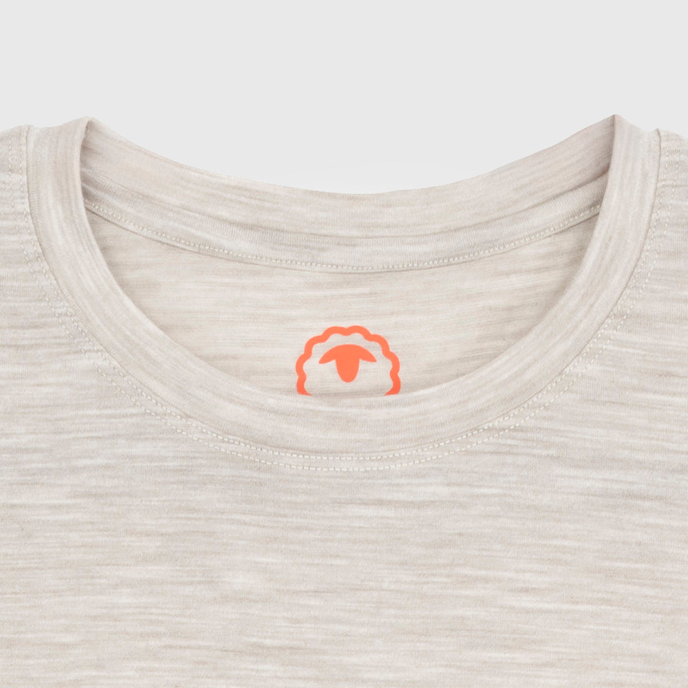 Womens Merino 150 Stamp Summit Tee (Jute/Lagoon)