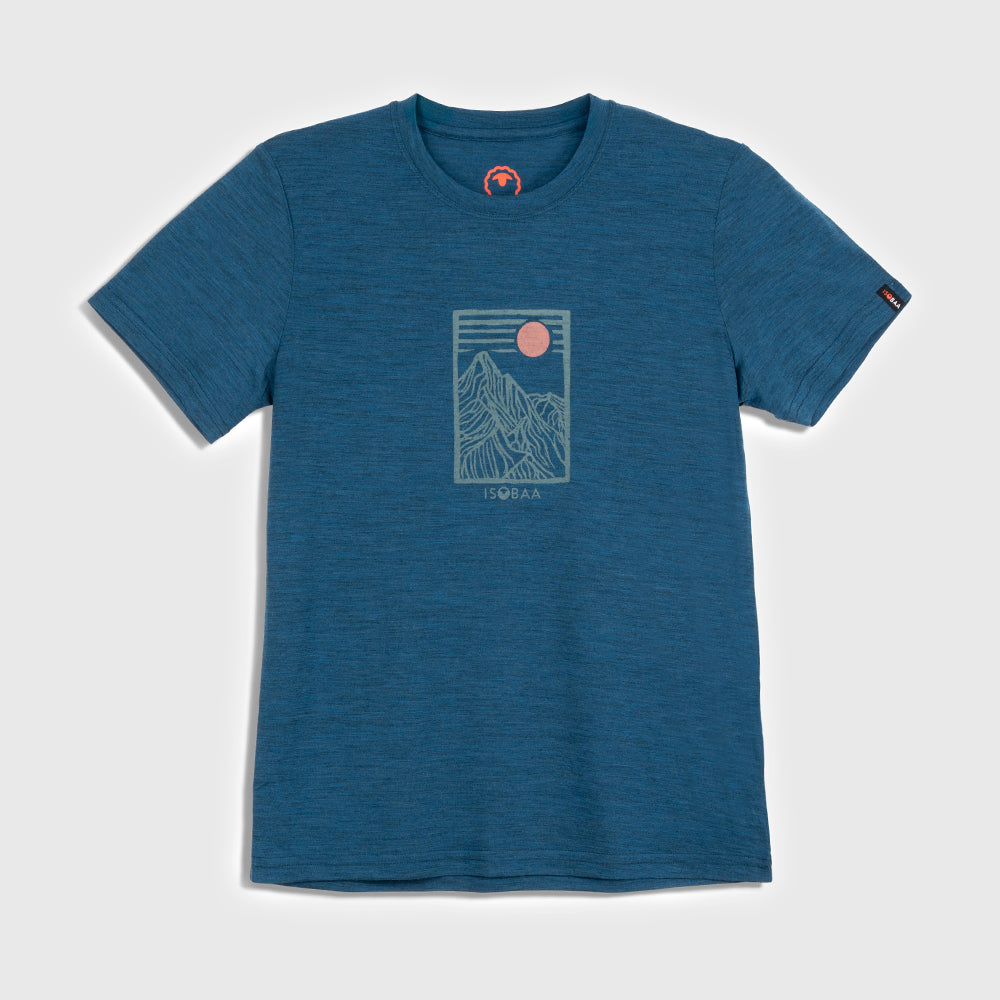 Womens Merino 150 Stamp Summit Tee (Petrol)