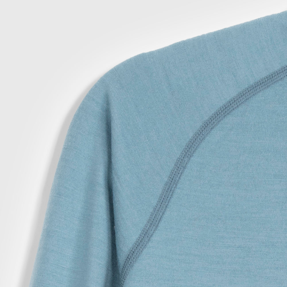 Femme Mérinos 200 Manches Longues Zip Neck (Lagoon/Navy)