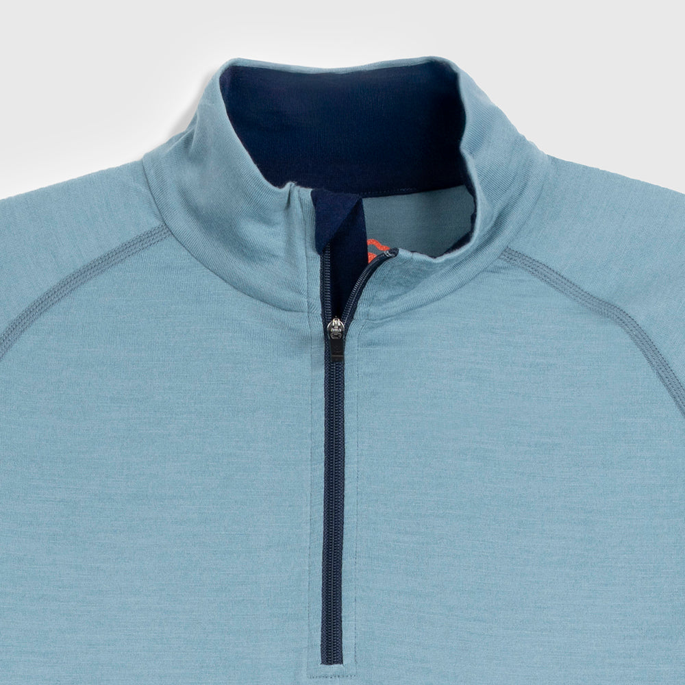Femme Mérinos 200 Manches Longues Zip Neck (Lagoon/Navy)