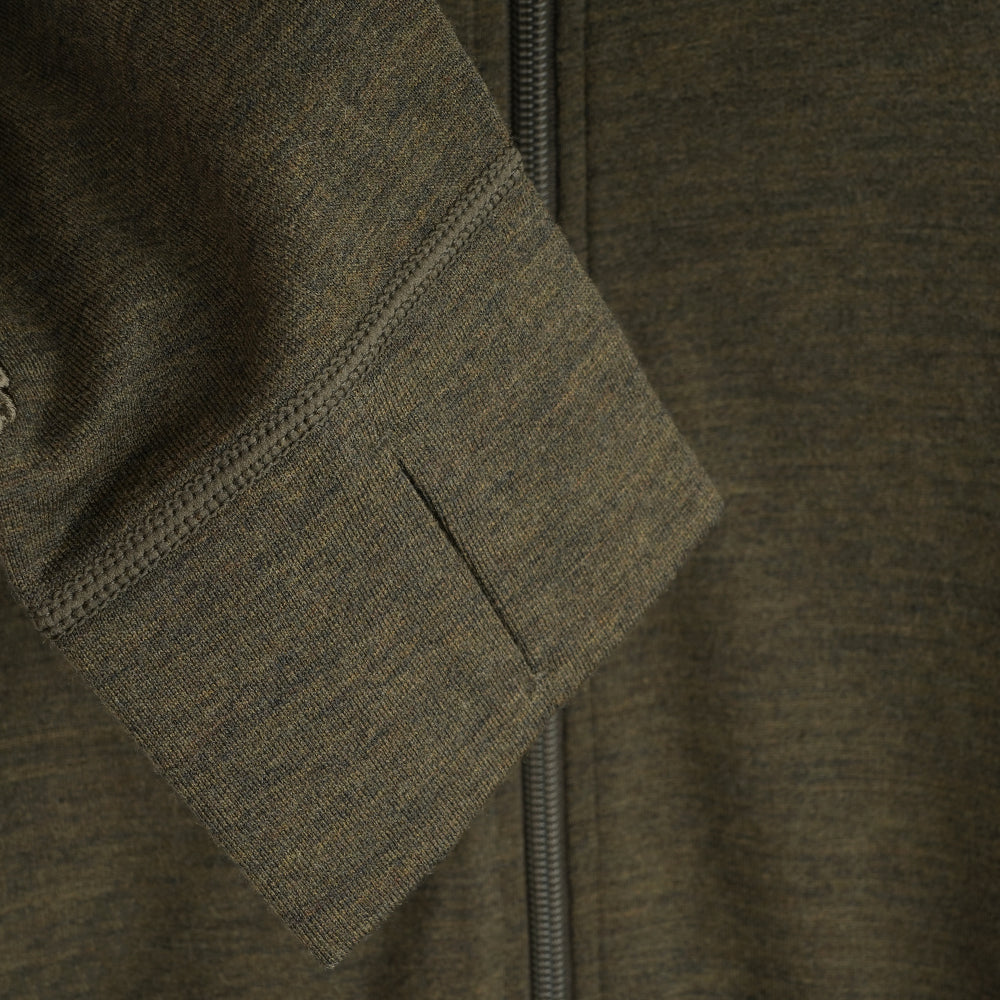Womens Merino 260 Casual Hoodie (Dark Olive)