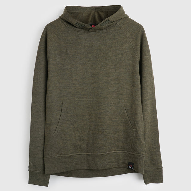 Womens Merino 260 Lounge Hoodie (Dark Olive)