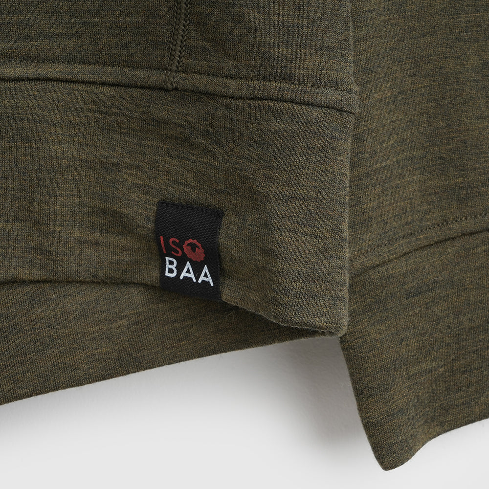 Womens Merino 260 Lounge Hoodie (Dark Olive)