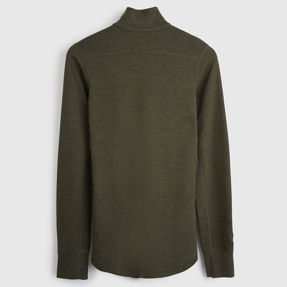 Womens Merino 320 Long Sleeve Half Zip (Dark Olive)