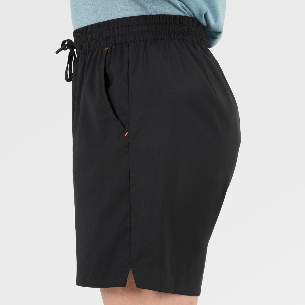 Womens Merino Active Blend Travel Shorts (Black) | Model: Chi Chi
