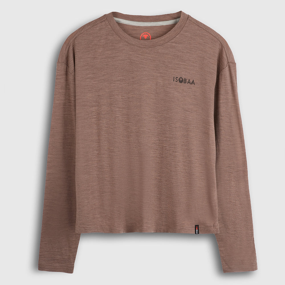 Womens Sketched Horizon Merino 150 LS Relaxed Tee (Bran)