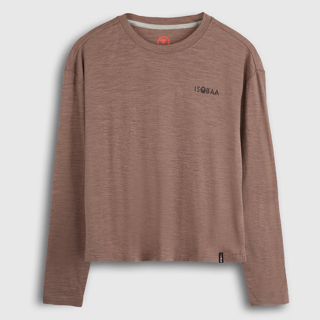 Womens Sketched Horizon Merino 150 LS Relaxed Tee (Bran)