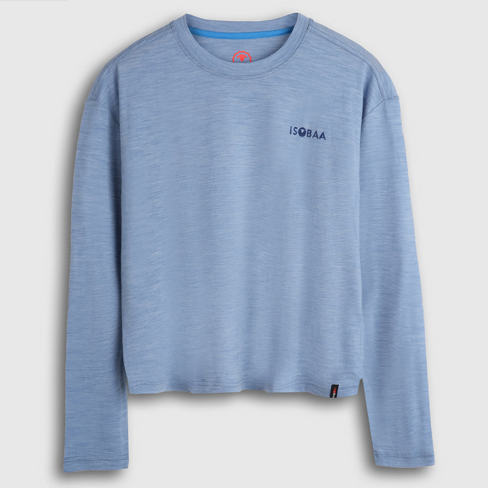 Womens Sketched Horizon Merino 150 LS Relaxed Tee (Sky)
