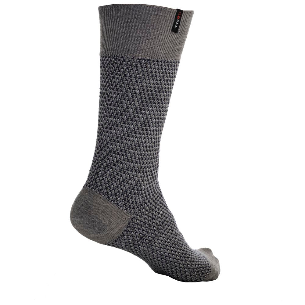 Merino Blend Moss Stitch Socks (Charcoal/Navy)