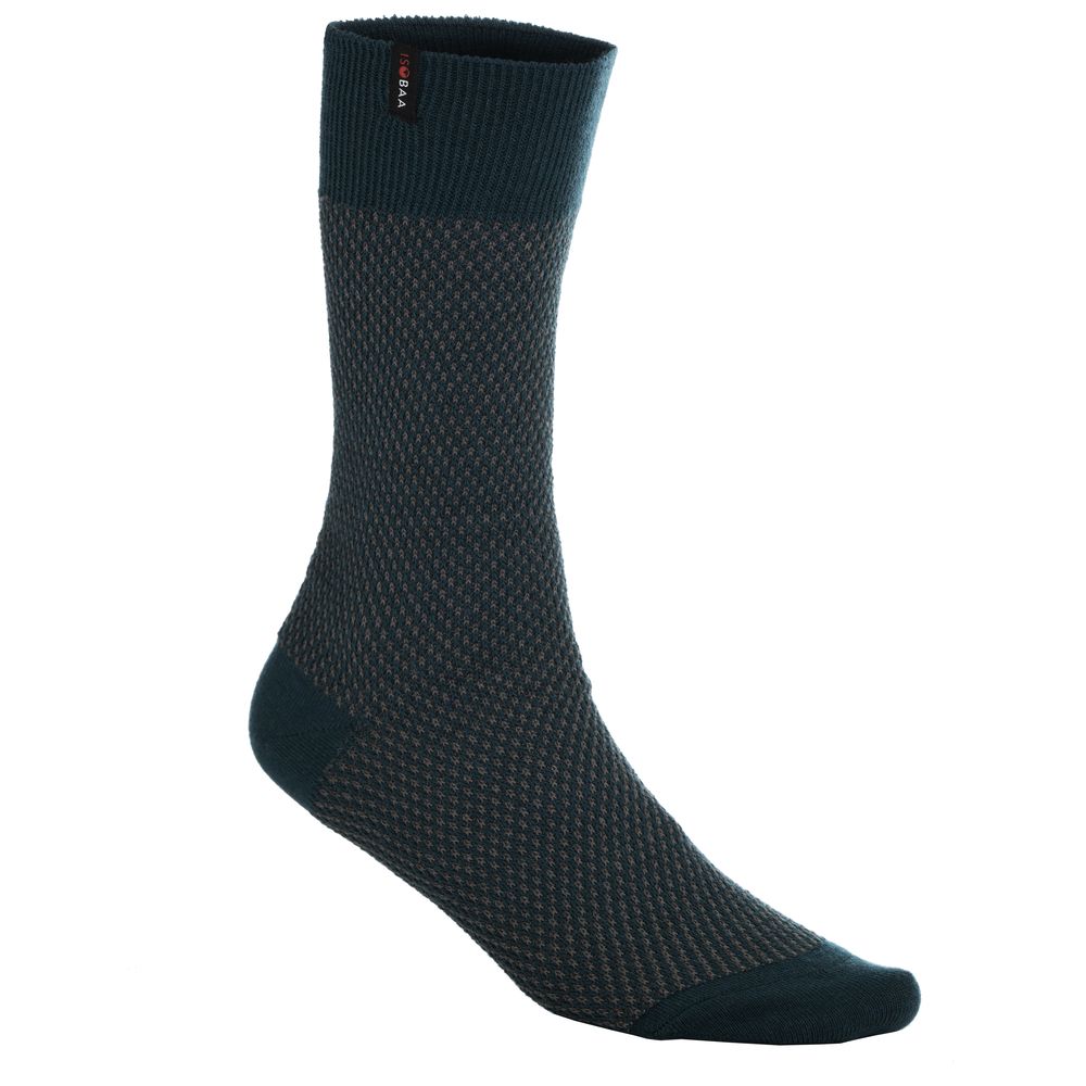 Isobaa | Merino Blend Moss Stitch Socks (Petrol/Smoke) | Isobaa's Merino blend moss-stitch socks are a must-have addition to your sock drawer with their cosy texture and natural Merino wool benefits.