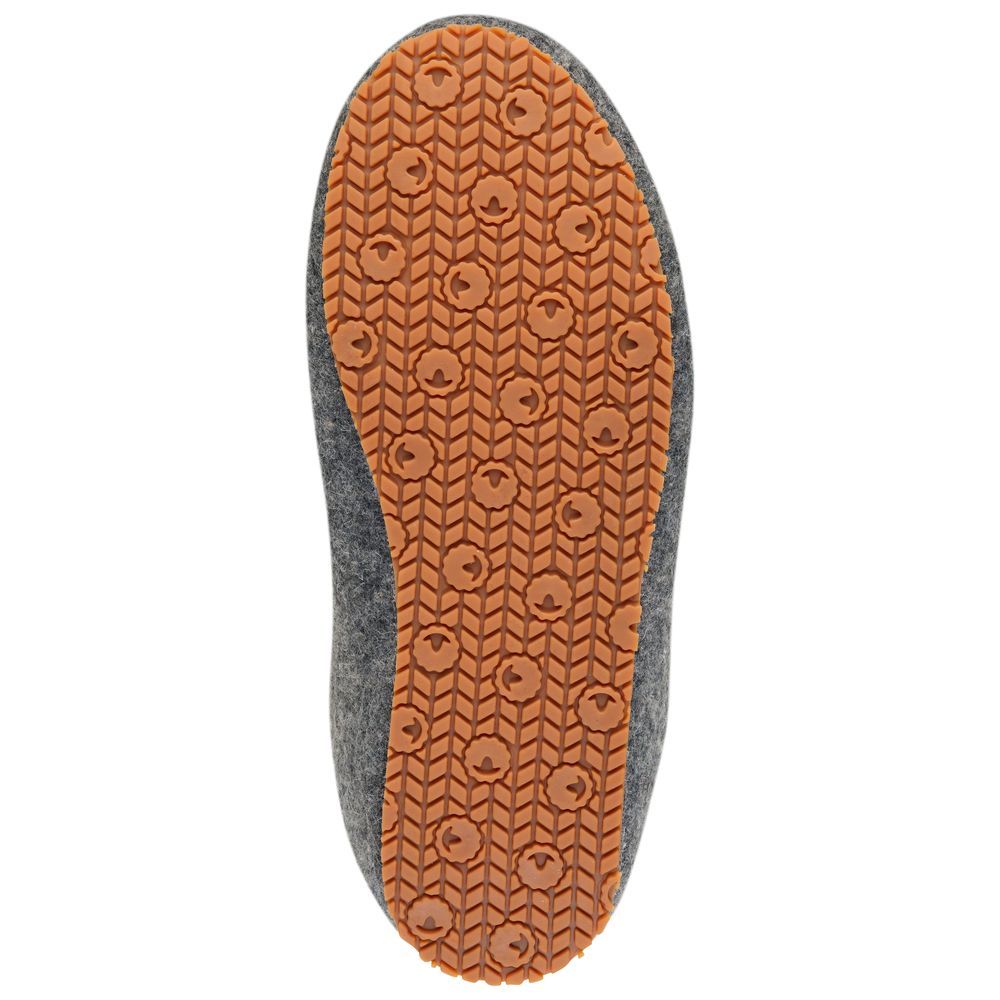 Merino Wool Blend Slippers (Charcoal/Orange)