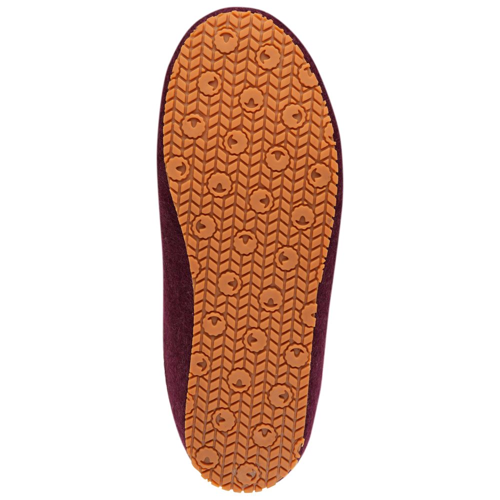 Merino Wool Blend Slippers (Wine/Orange)