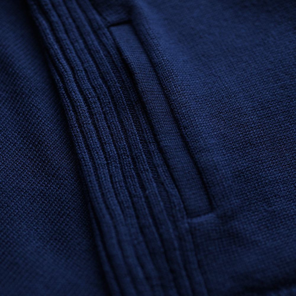 Isobaa | Mens Merino Zip Sweater (Navy) | Discover exceptional warmth, comfort, and everyday versatility with our extrafine Merino wool sweater.