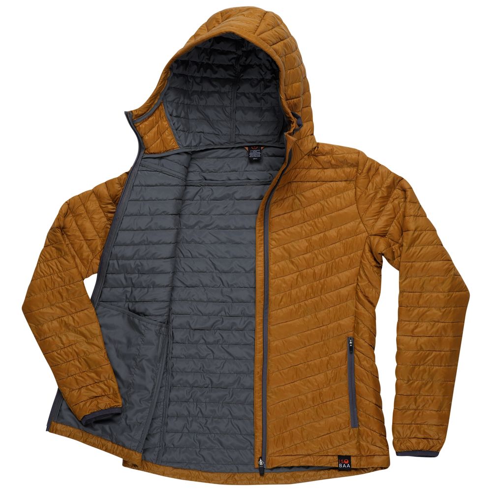 Isobaa | Womens Merino Wool Insulated Jacket (Mustard/Smoke) | Innovative and sustainable design with our Merino jacket.