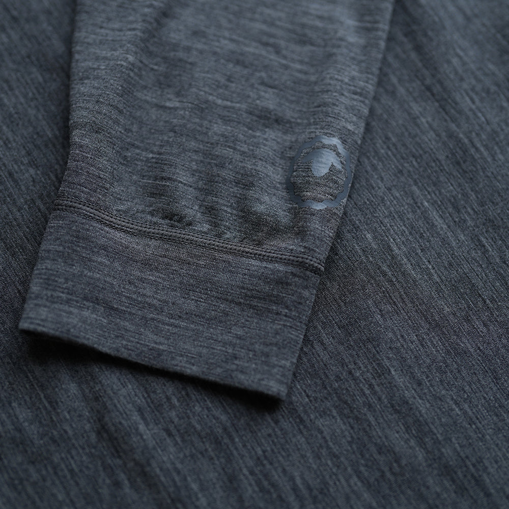 Isobaa | Mens Merino Blend 160 PJ Henley (Smoke Melange) | Relax with our superfine Merino blend Henley.