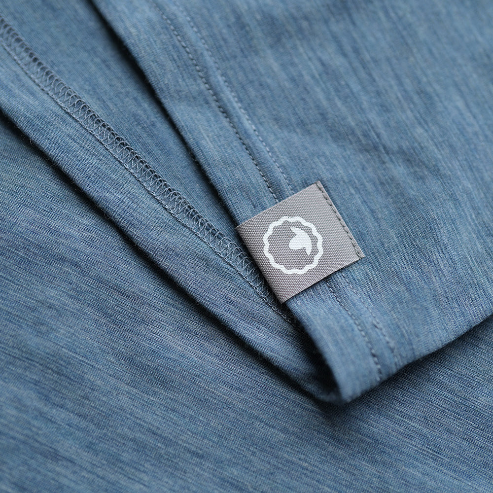 Isobaa | Mens Merino Blend 160 PJ Henley (Ocean Melange) | Relax with our superfine Merino blend Henley.