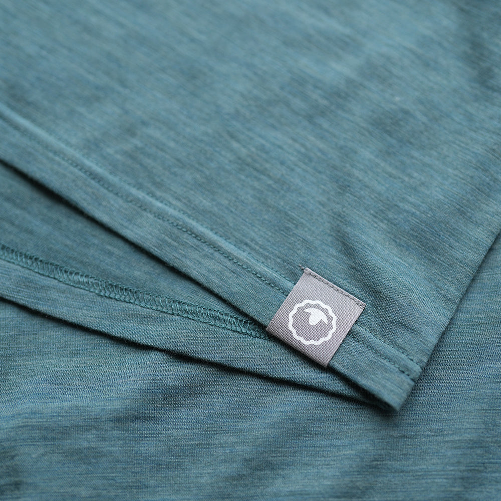 Isobaa | Mens Merino Blend 160 PJ Henley (Sage Melange) | Relax with our superfine Merino blend Henley.