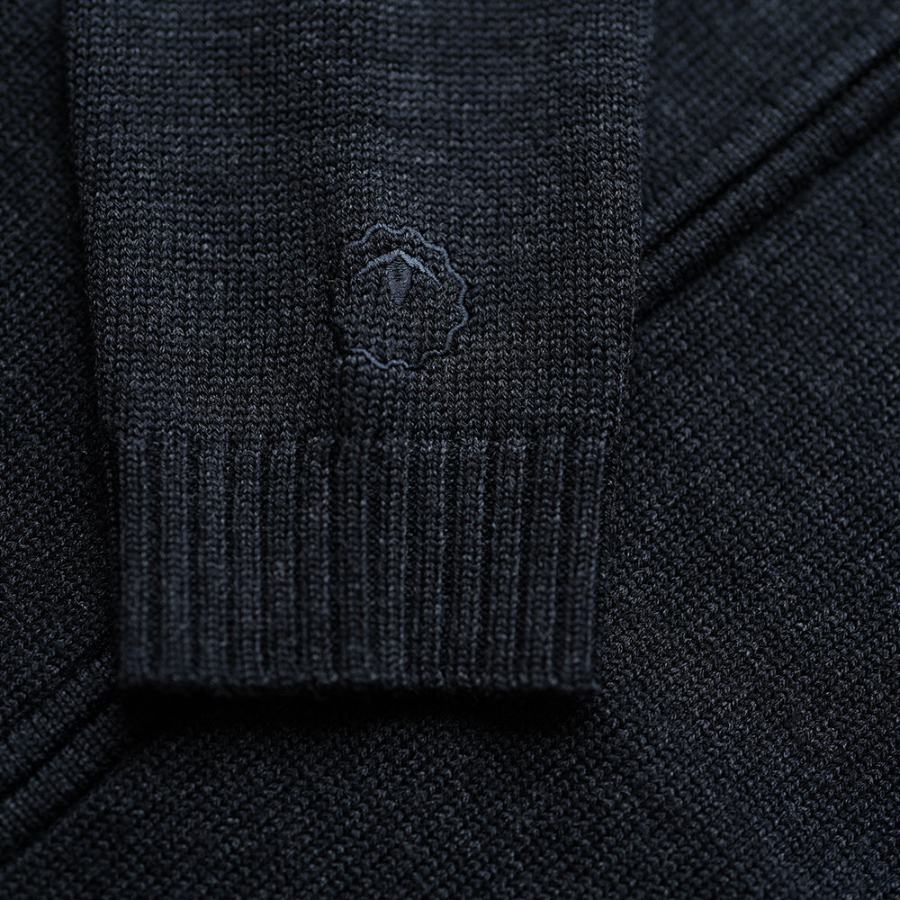 Mens Merino Zip Sweater (Black)