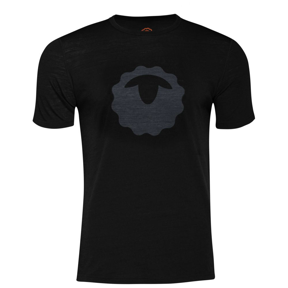 Isobaa | Mens Merino 150 Emblem Tee (Black/Charcoal) | Conquer trails and city streets in comfort with Isobaa's superfine Merino T-Shirt.