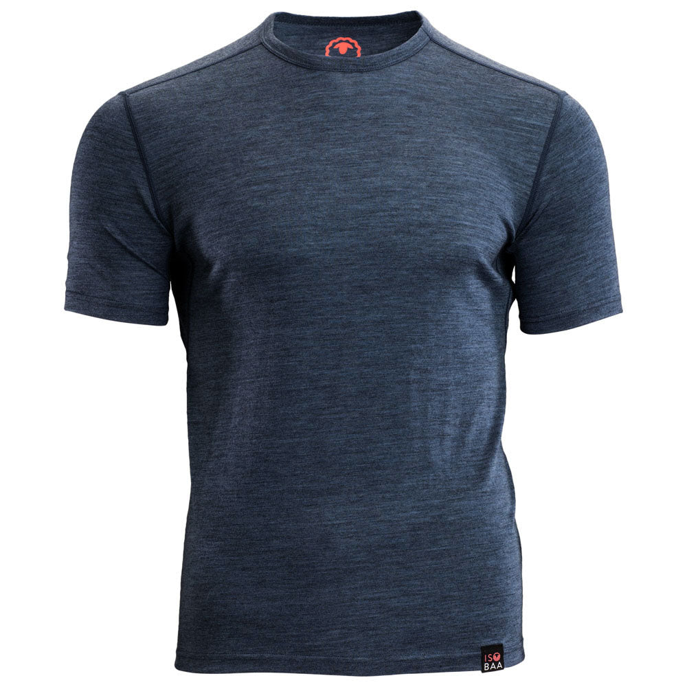 Isobaa | Mens Merino 150 Short Sleeve Crew (Denim) | Gear up for performance and comfort with Isobaa's technical Merino short-sleeved top.