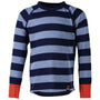 Kids Merino Blend 200 Long Sleeve Crew (Stripey Navy/Sky)