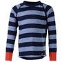 Kids Merino Blend 200 Long Sleeve Crew (Stripey Navy/Sky)