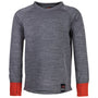 Kids Merino Blend 200 Long Sleeve Crew (Charcoal/Orange)