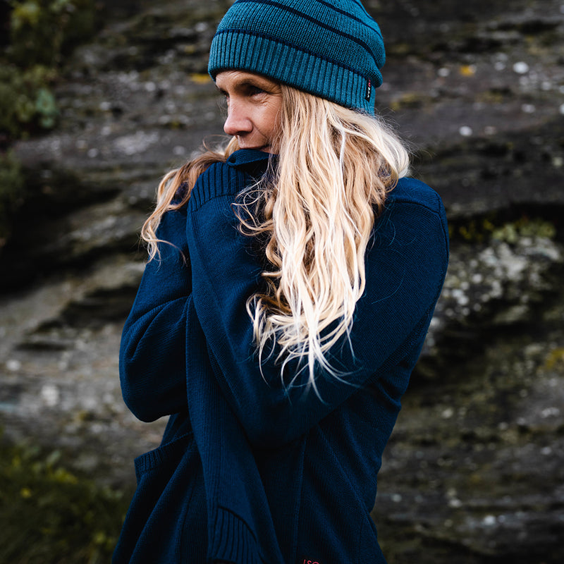 Isobaa | Womens Merino Open Cardigan (Navy) | Wrap yourself in pure comfort with Isobaa's extra-fine Merino cardigan.