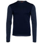 Mens Merino 180 Long Sleeve Crew (Stripe Navy/Denim)