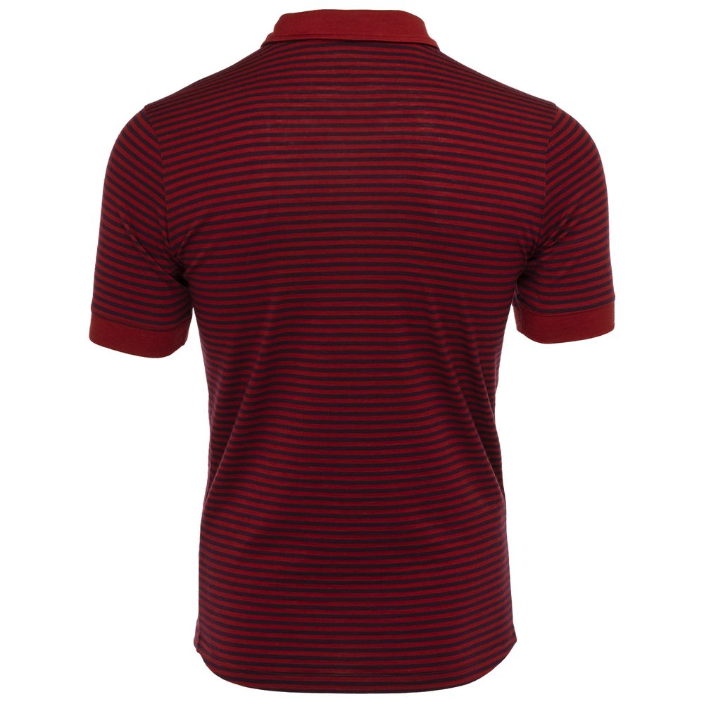 Mens Merino 180 Short Sleeve Polo Shirt (Stripe Red/Wine)