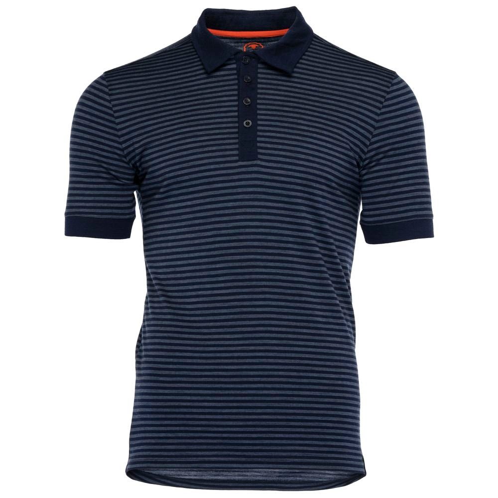 Mens Merino 180 Short Sleeve Polo Shirt (Stripe Navy/Denim)