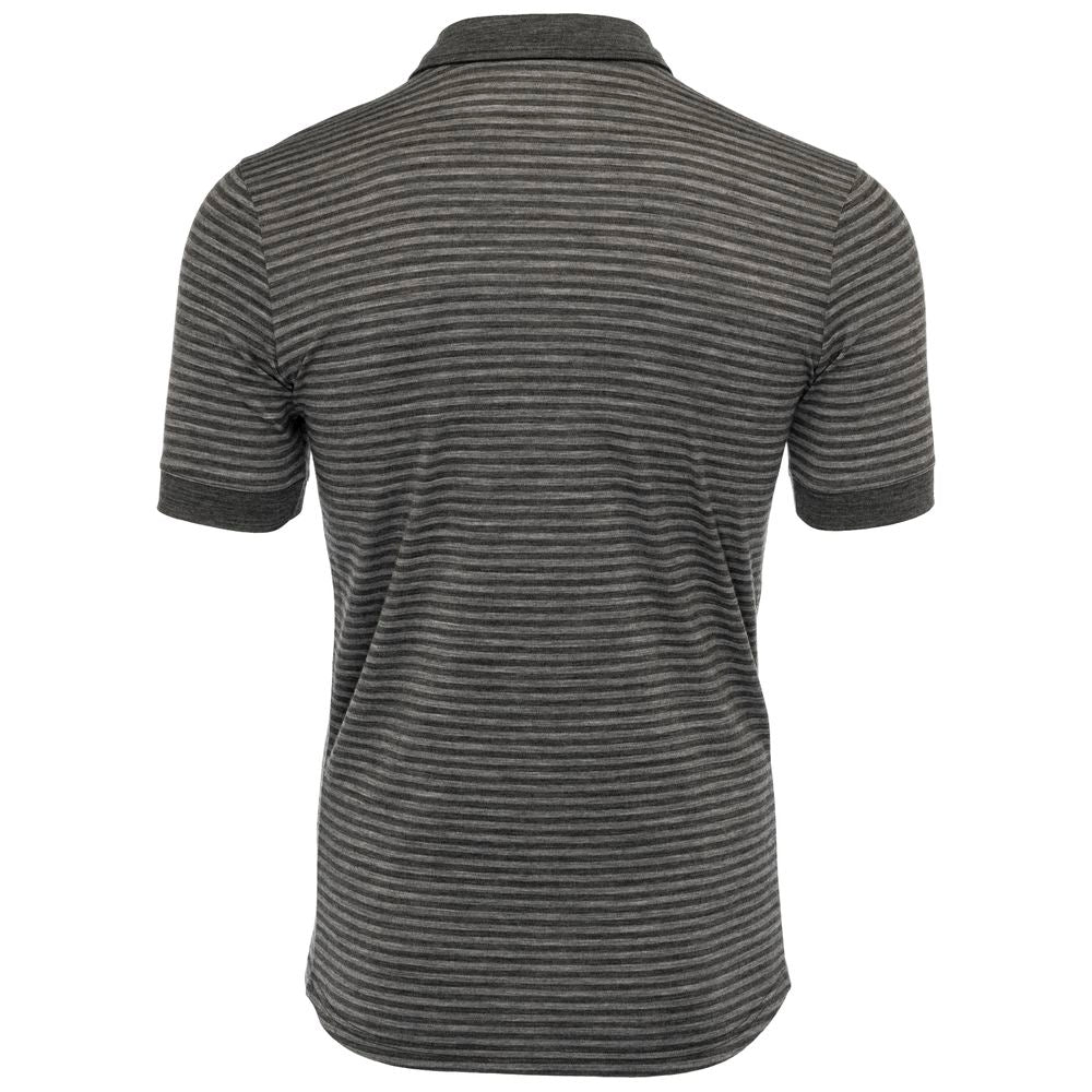 Isobaa | Mens Merino 180 Short Sleeve Polo Shirt (Stripe Smoke/Charcoal) | The ultimate Merino wool polo  – perfect for weekend hikes, bike commutes, post-adventure coffee stops, office days, and everything in-between.