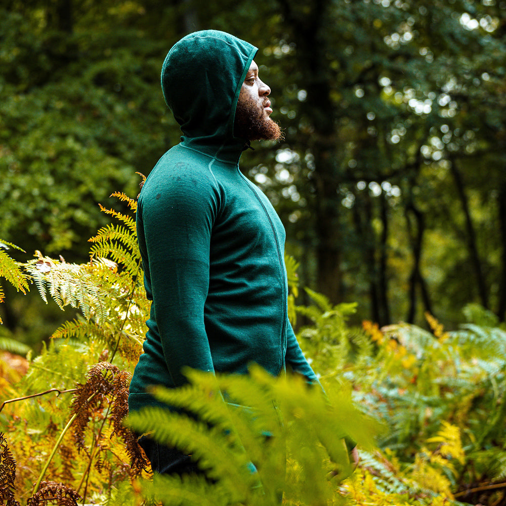 Isobaa | Mens IsoSoft 240 Hoodie (Emerald) | For chilly trailheads, post-workout cool-downs, and cosy weekends.