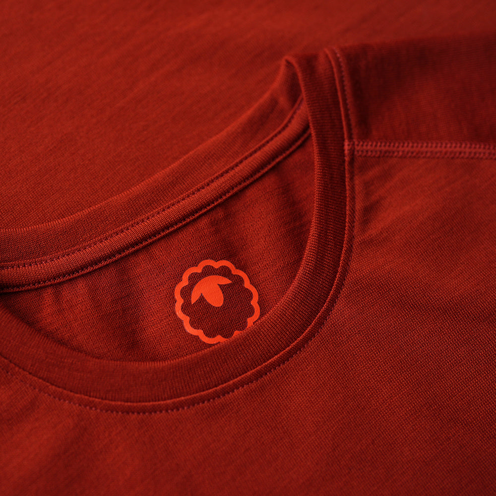 Isobaa | Mens IsoSoft 180 Long Sleeve Crew (Burnt Orange) | The ultimate adventure top.