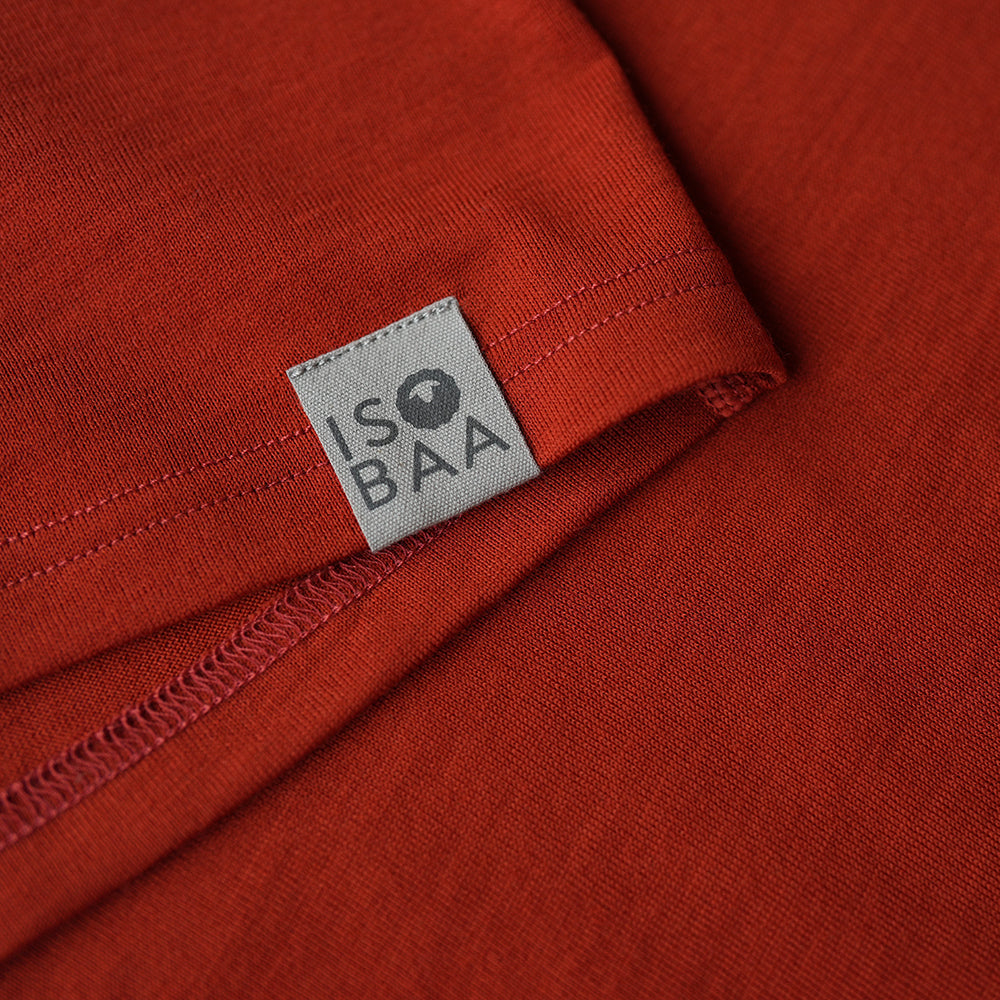 Isobaa | Mens IsoSoft 180 Long Sleeve Crew (Burnt Orange) | The ultimate adventure top.