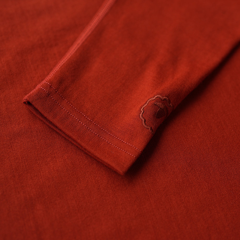 Isobaa | Mens IsoSoft 180 Long Sleeve Crew (Burnt Orange) | The ultimate adventure top.