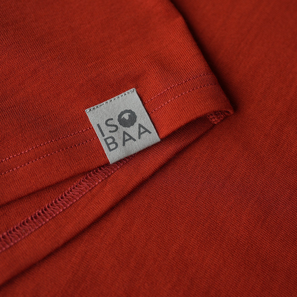 Isobaa | Mens IsoSoft 180 Short Sleeve Crew (Burnt Orange) | Performance-driven Merino short-sleeved top.