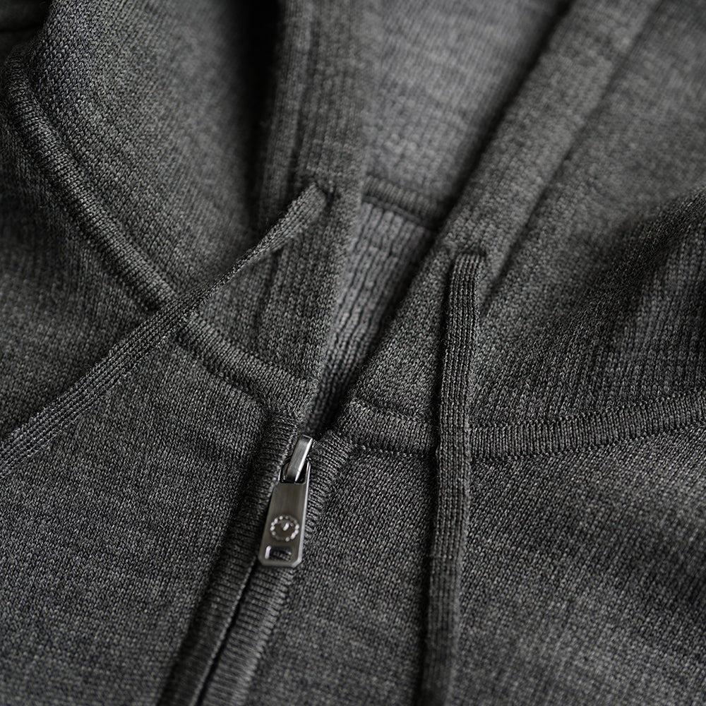 Isobaa | Mens LUX Hoodie (Smoke/Charcoal) | Discover the pinnacle of comfort with Isobaa's 100% Merino double-knit hoodie.