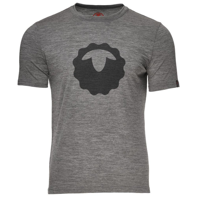 Isobaa | Mens Merino 150 Emblem Tee (Charcoal) | Conquer trails and city streets in comfort with Isobaa's superfine Merino T-Shirt.