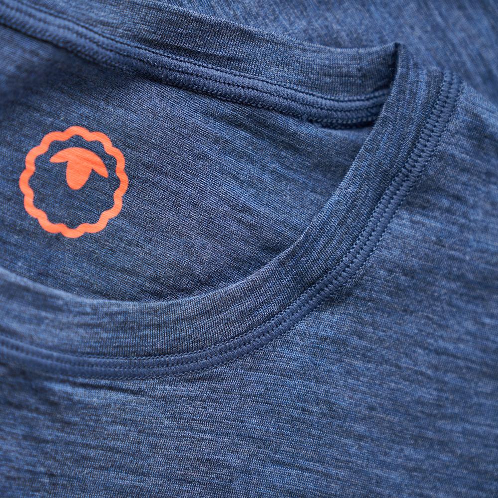Isobaa | Mens Merino 150 Emblem Tee (Denim) | Conquer trails and city streets in comfort with Isobaa's superfine Merino T-Shirt.