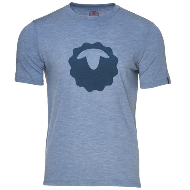 Isobaa | Mens Merino 150 Emblem Tee (Sky) | Conquer trails and city streets in comfort with Isobaa's superfine Merino T-Shirt.
