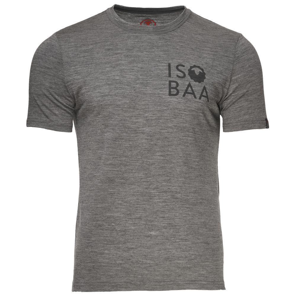 Isobaa | Mens Merino 150 Logo Tee (Charcoal) | Gear up for adventure with Isobaa's superfine Merino tee.