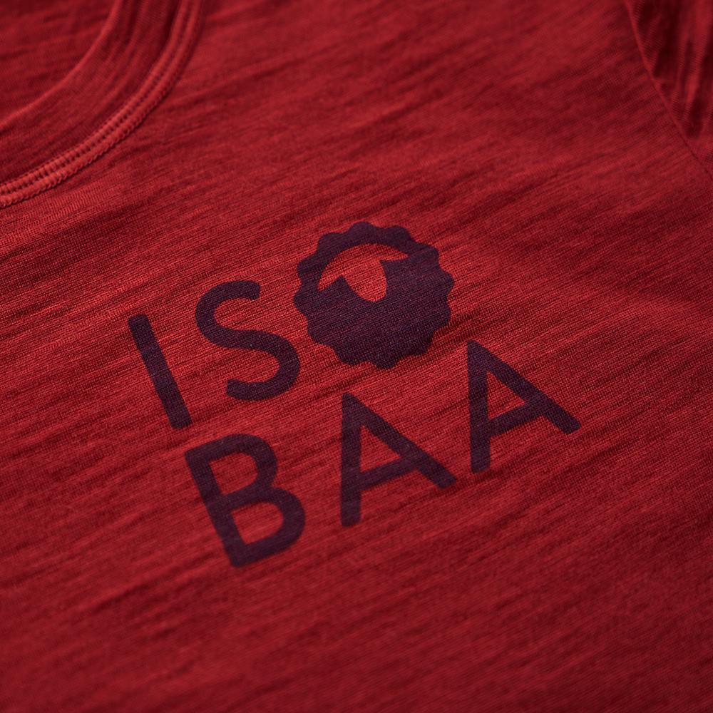 Isobaa | Mens Merino 150 Logo Tee (Red) | Gear up for adventure with Isobaa's superfine Merino tee.